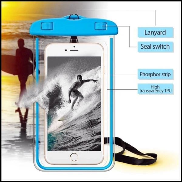 Universal Waterproof Case, Mobile Phone Pouch for Hospitals, Swimming, Hiking, Biking, Underwater Photography, Rain Fits Upto 6.5 Inch Mobiles(1PCS) 